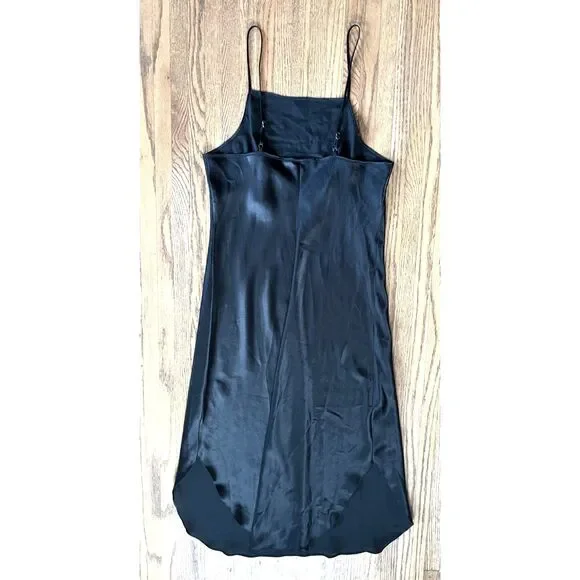 Vintage Black Y2K 90s Beaded Slip Midi Dress   Women's Size XS - Picture 6 of 8